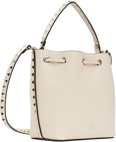 Дамска чанта Valentino Valentino Garavani Rockstud Grainy Calfskin Bucket Bag Бежово | 6W2B0L31VSF, 2