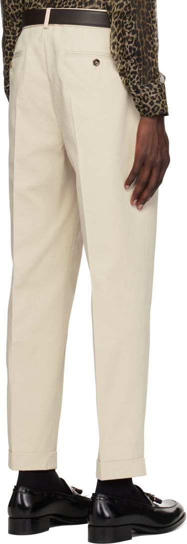 Панталони Tom Ford TOM FORD Double Pleat Gabardine Trousers Бежово | SHP004-FMC187S25, 2