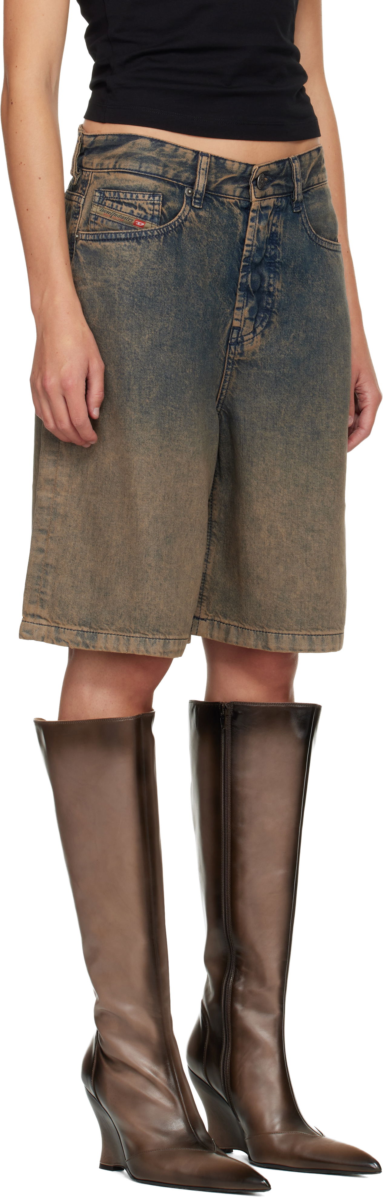 Къси панталони Diesel De-Sire-Short-S Distressed Denim Baggy Shorts Многоцветен | A16319 068TA, 1