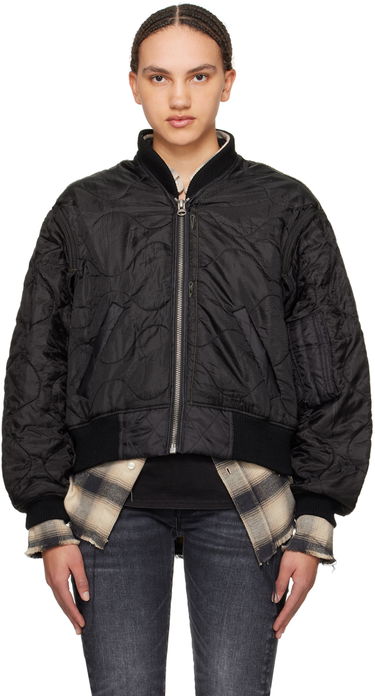 Яке бомбър R13 R13 Quilted Bomber Jacket Черно | R13WR145-BREF, 0
