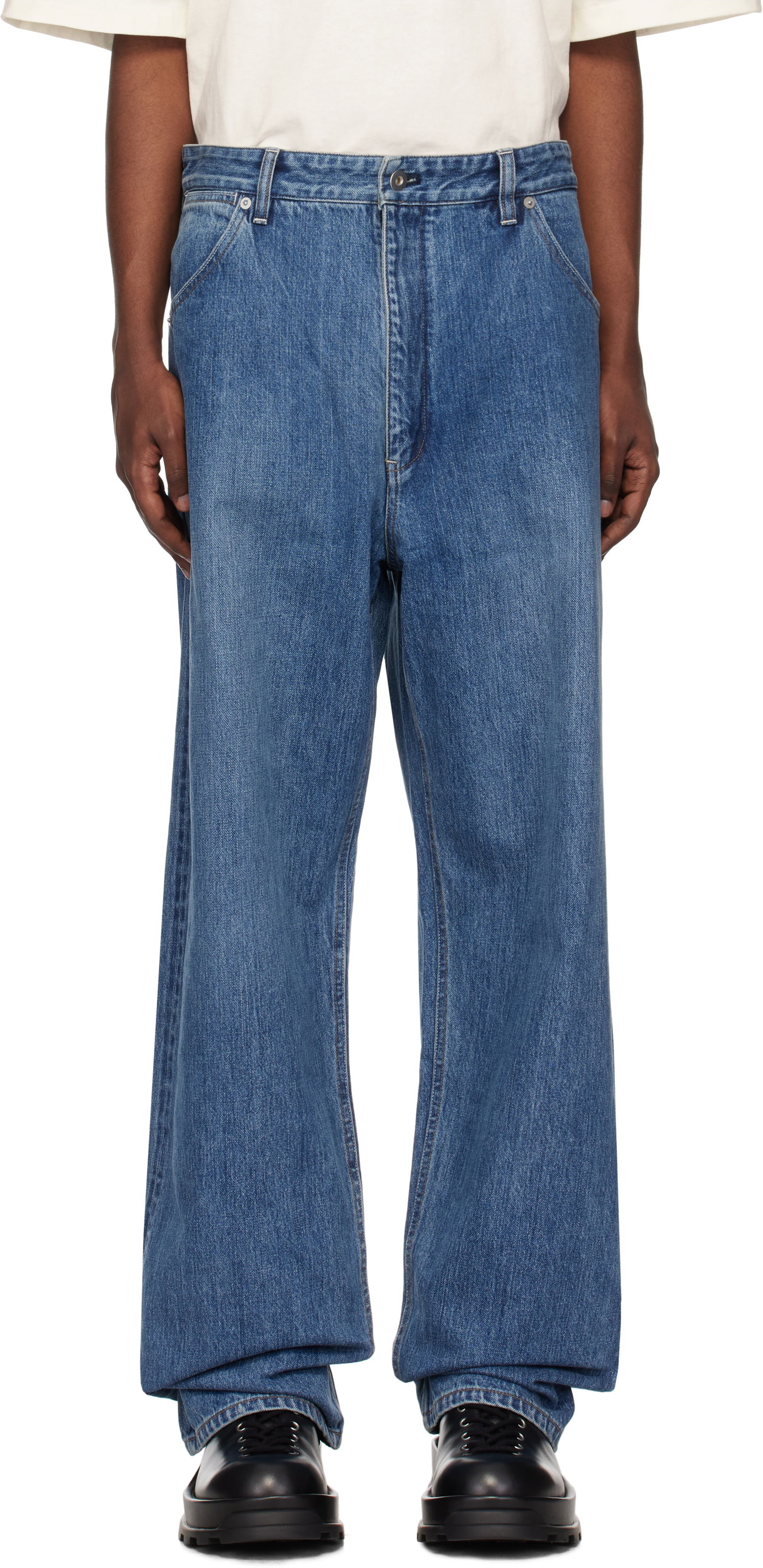 Дънки Jil Sander Belted Jeans Синьо | J47KA0249_J45259, 0