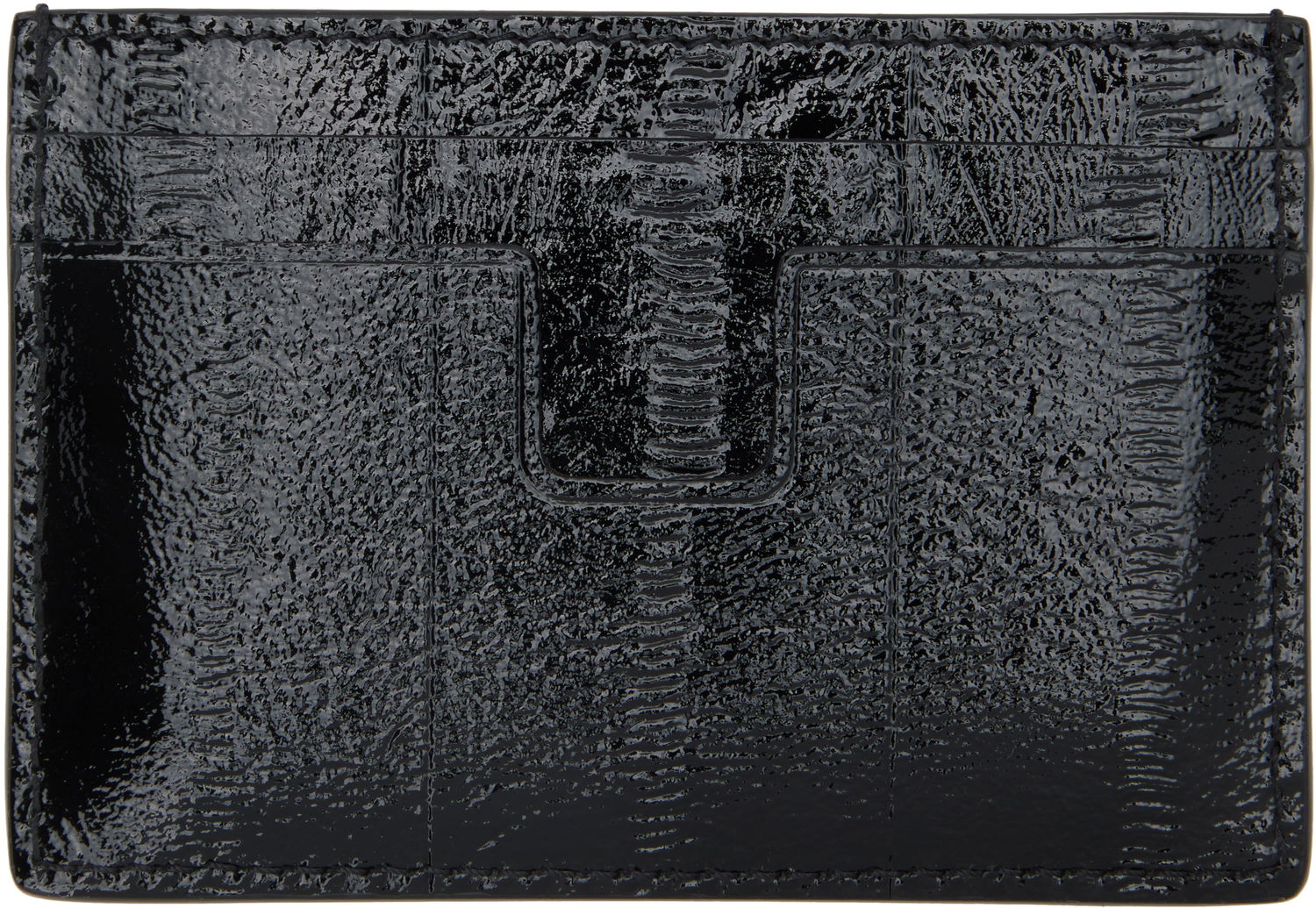 Портфейл Tom Ford TOM FORD T Line Printed Patent Eel Card Holder Черно | YM232-LGO061S, 1