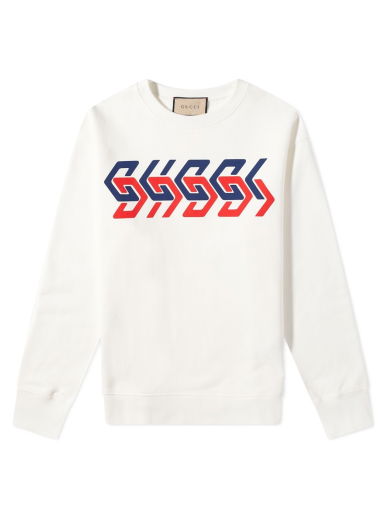 Пуловер Gucci Geometric Block Logo Print Sweat Бежово | 681217-XJDV3-9275