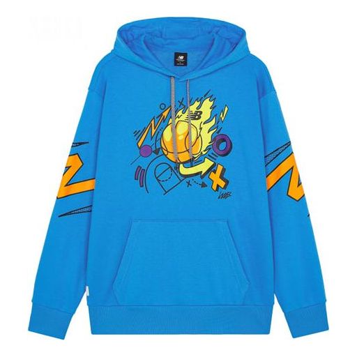 Суитчър New Balance Men's Graphic Print Hoodie Синьо | MT13583-HLU