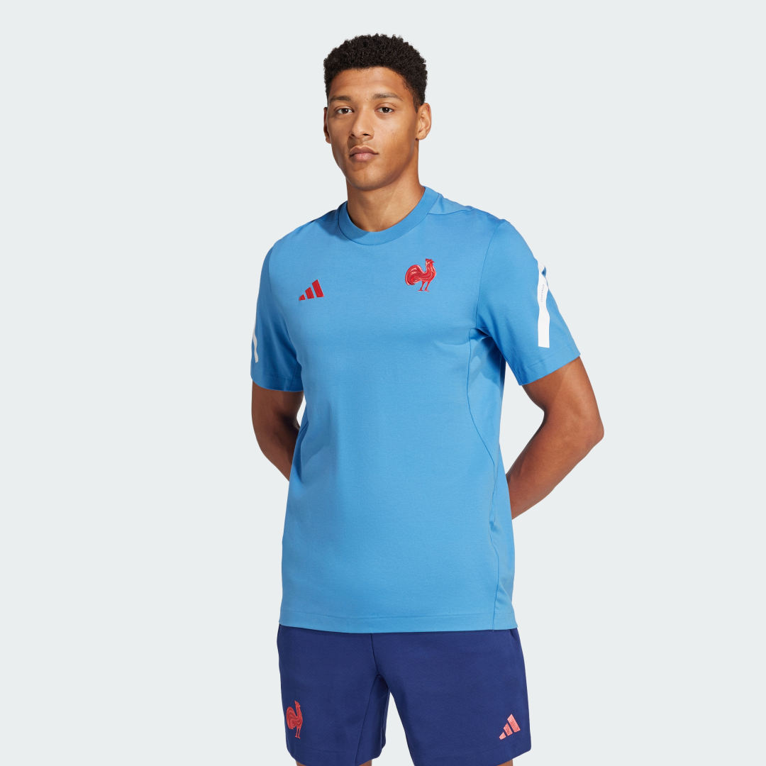 Тениска adidas Performance France Travel T-Shirt Синьо | JC7094, 0