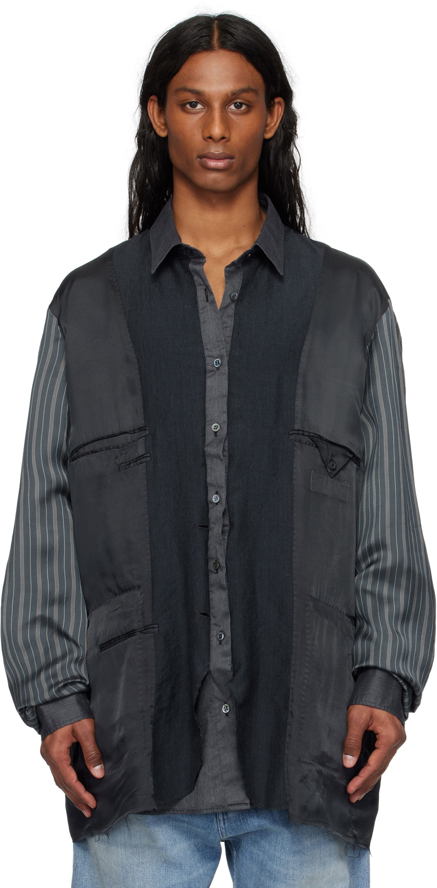 Риза Maison Margiela Maison Margiela Patchwork Inside-Out Reversible Jacket Сиво | S50BN0532 MTN052, 0