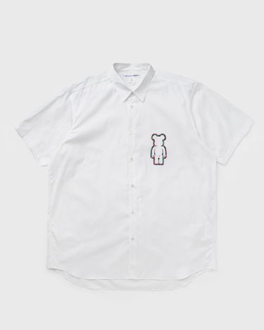Риза Comme des Garçons Short Sleeve Woven Shirt with Bear Graphic Бяло | FO-B038-S25-1, 1