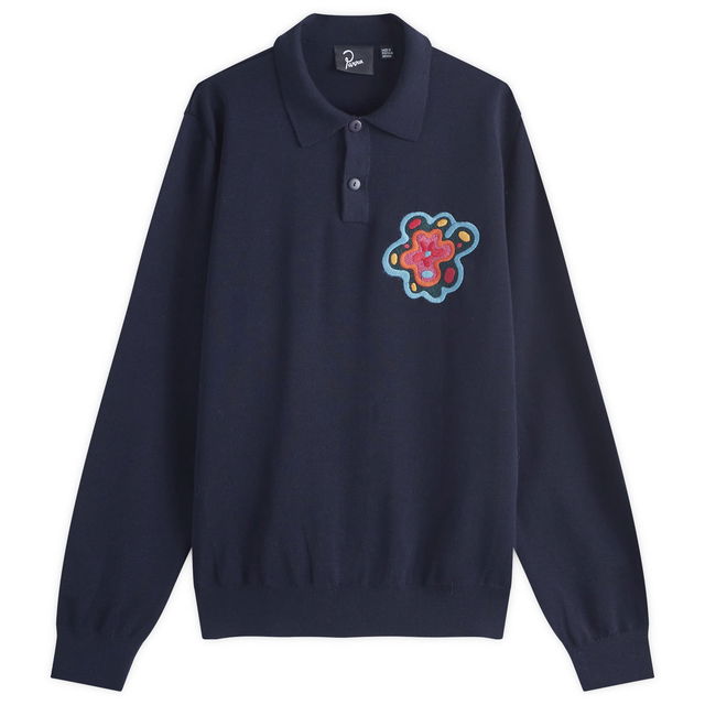 Flower Blob Knitted Polo Shirt