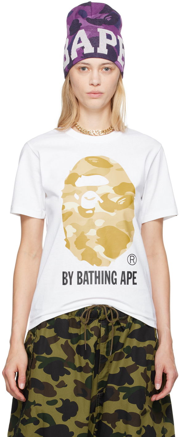 Тениска BAPE BAPE White Color Camo By Bathing Ape T-Shirt Бяло | 001TEK302034L