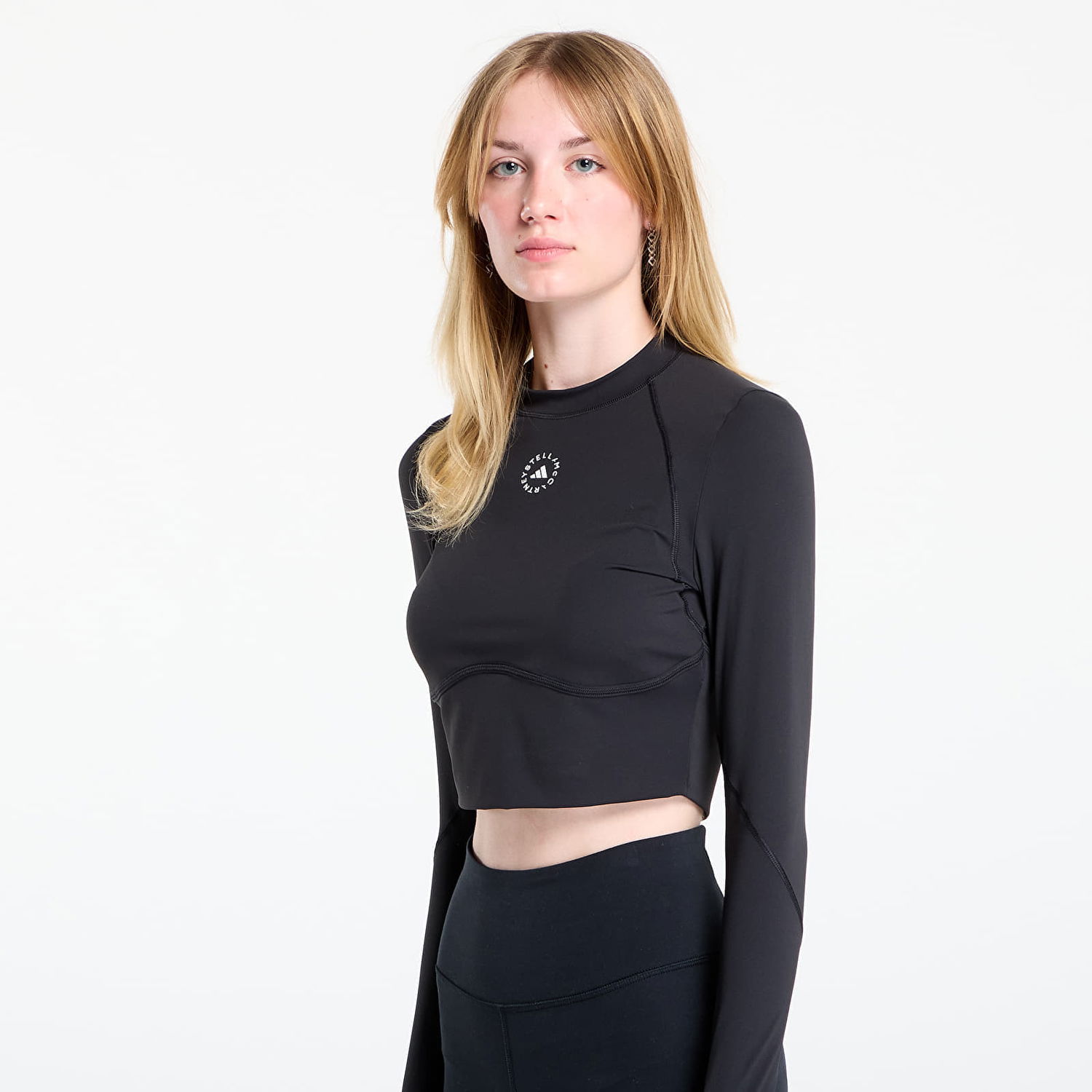Съкратен топ adidas Performance Stella McCartney Training Longsleeve Crop Black Черно | JW4566, 1