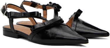 Грижа за обувките GANNI GANNI Multi Bow Pointy Cut-Out Ballerina Flats Черно | S2436, 3