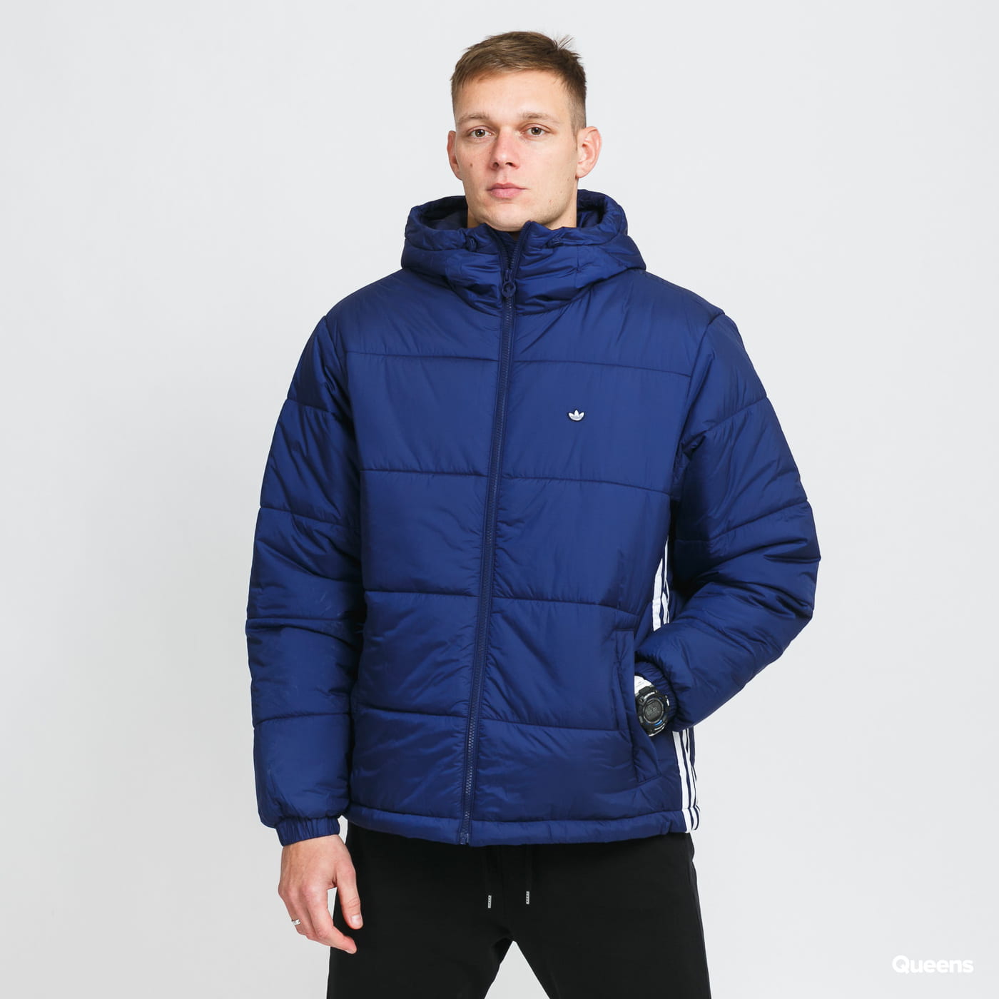 Пухо яке adidas Originals Padded Hooded Puffer Jacket Тъмно синьо | H13554, 0