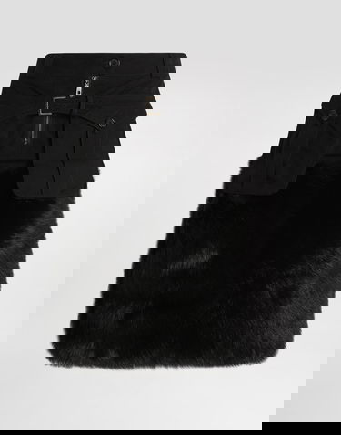 Пола Dolce & Gabbana Dolce & Gabbana Fur Trim Midi Skirt Черно | F4DAWFGDDIHN0000, 0