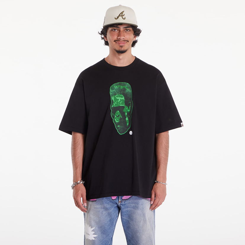 Тениска BAPE A BATHING APE Spray Frankenstein Relaxed Fit Tee Черно | 001TEK301351MBLK