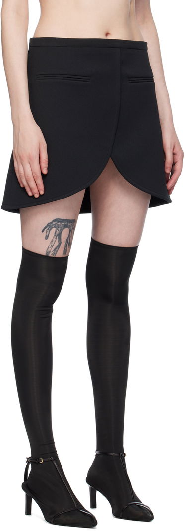 Пола Courrèges Ellipse Black Scuba Mini Skirt Черно | 224CJU171PL0007, 1