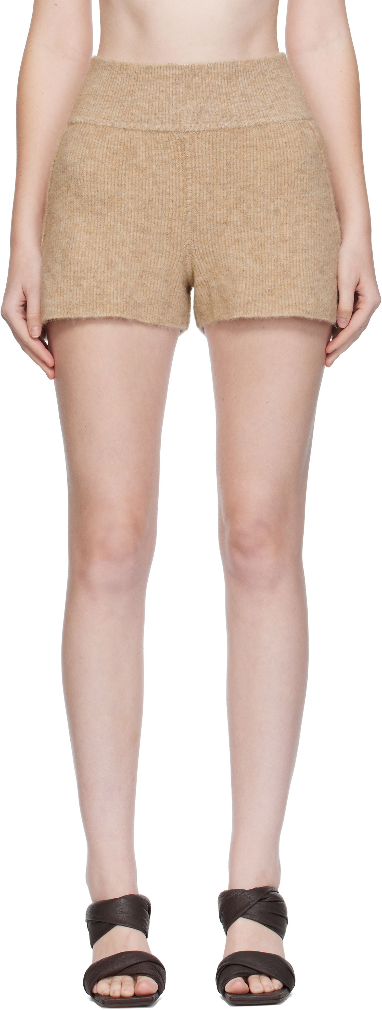 Къси панталони Rick Owens Rick Owens Alpaca Knit Shorts Бежово | RP02E4698 KWP, 0