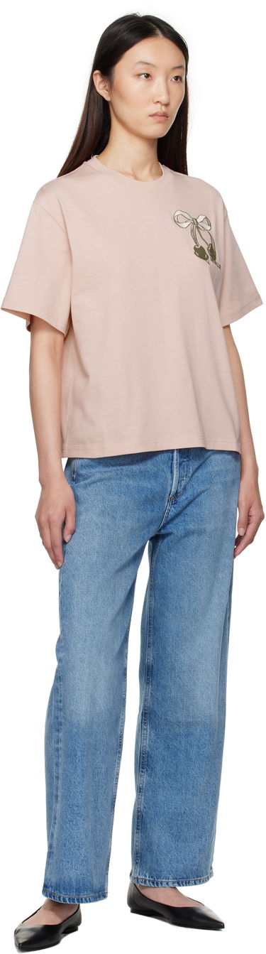 Тениска Moncler Moncler Embroidered Cherry Logo Cotton T-Shirt Розово | K20938C0001189AUG, 3