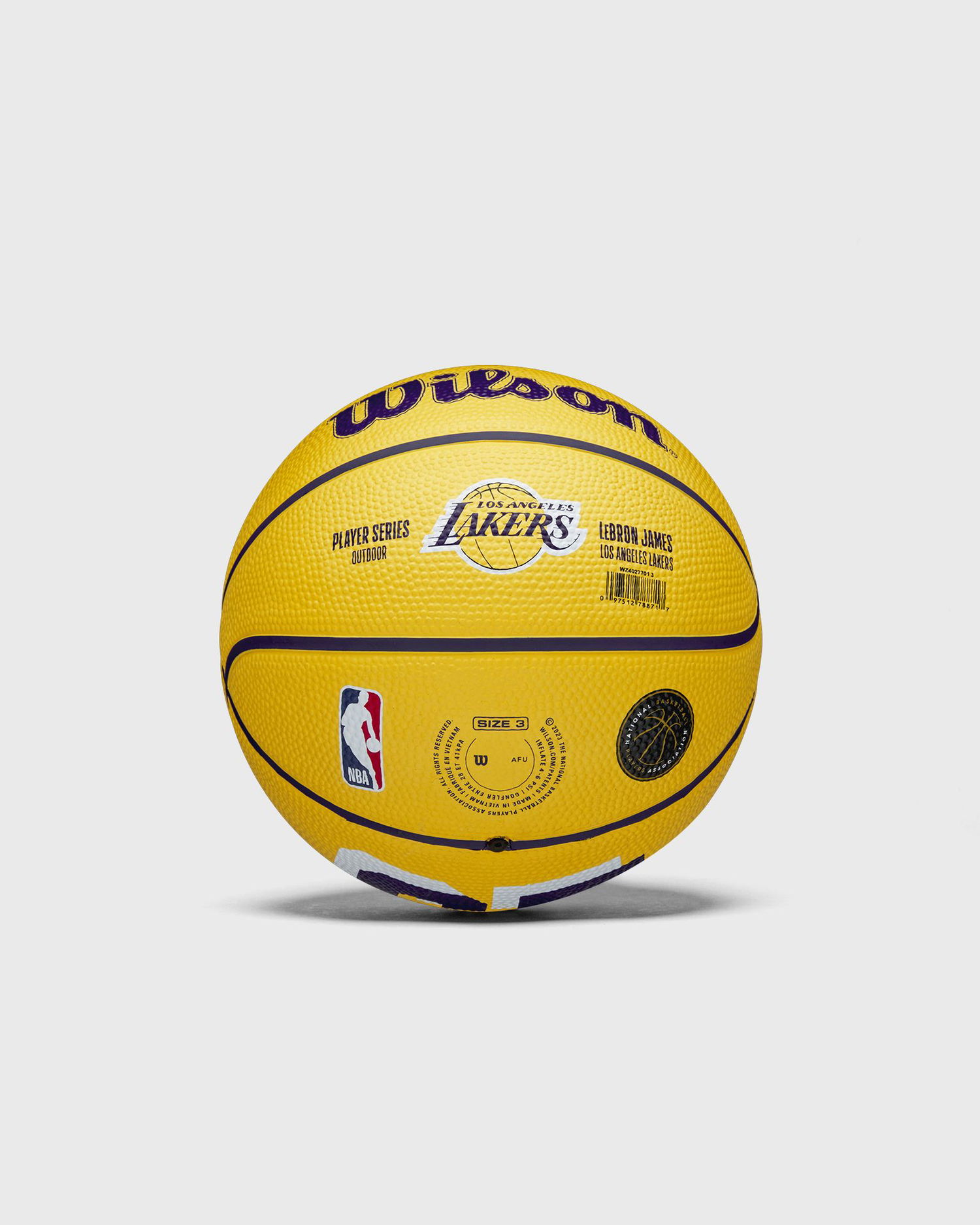 Спортна екипировка Wilson Tennis LeBron James Los Angeles Lakers NBA Player Icon Player Series Outdoor Mini Basketball Жълто | WZ4027701XB3, 0