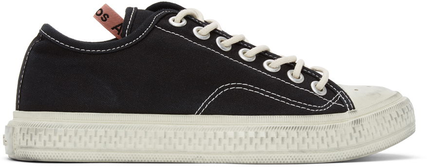 Кецове и обувки Acne Studios Black Canvas Low-Top Черно | AD0347-CGL, 0