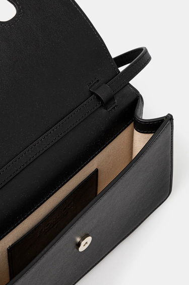 Дамска чанта Fiorucci Black Leather Shoulder Bag Черно | U01FPABA208LE01BK01, 4