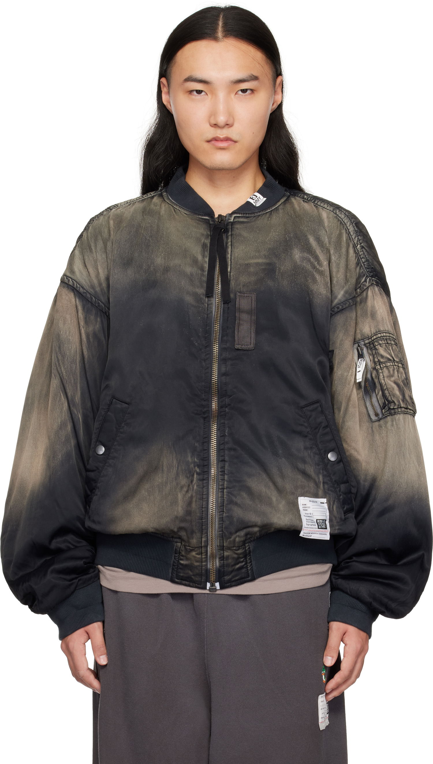Яке бомбър Maison MIHARA YASUHIRO MIHARA YASUHIRO Distressed Flight Bomber Jacket Черно | J13BL151, 0