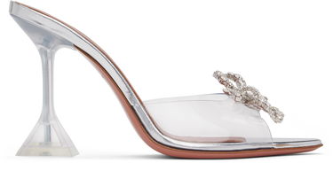 Аксесоари Amina Muaddi Amina Muaddi Rosie Glass Slipper Heeled Sandals Металик | ROSIE GLASS SLIPPER CL PVC, 0