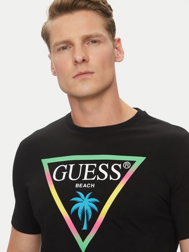 Тениска GUESS Guess Triangle Palm T-Shirt Черно | F5GI00J1314-JBLK, 2