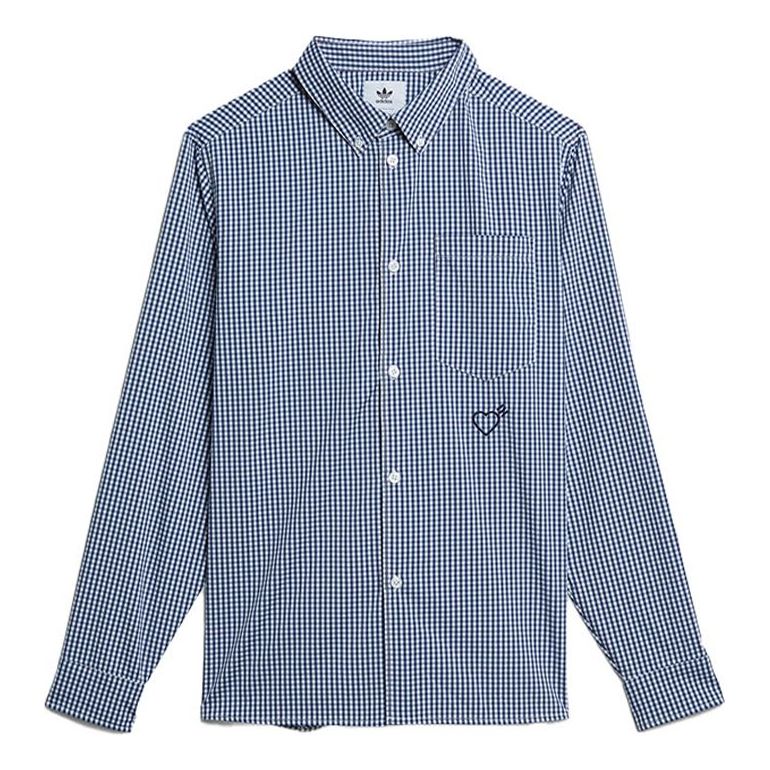 Риза adidas Originals HUMAN MADE Crossover Embroidered Shirt Синьо | GM4633, 0