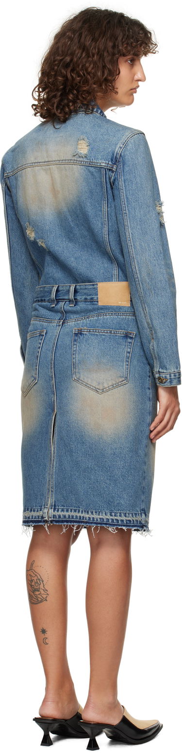 Pокля We11done We11done Washed Denim Midi Dress Синьо | WD-DO3-24-304-W-BL, 2