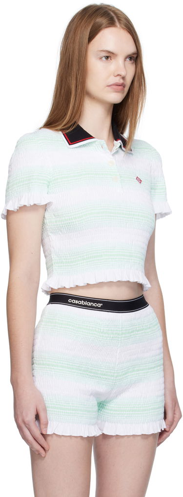 Поло тениска Casablanca Casablanca Shirred Polo Зелено | WPF25-JTP-215-01, 1