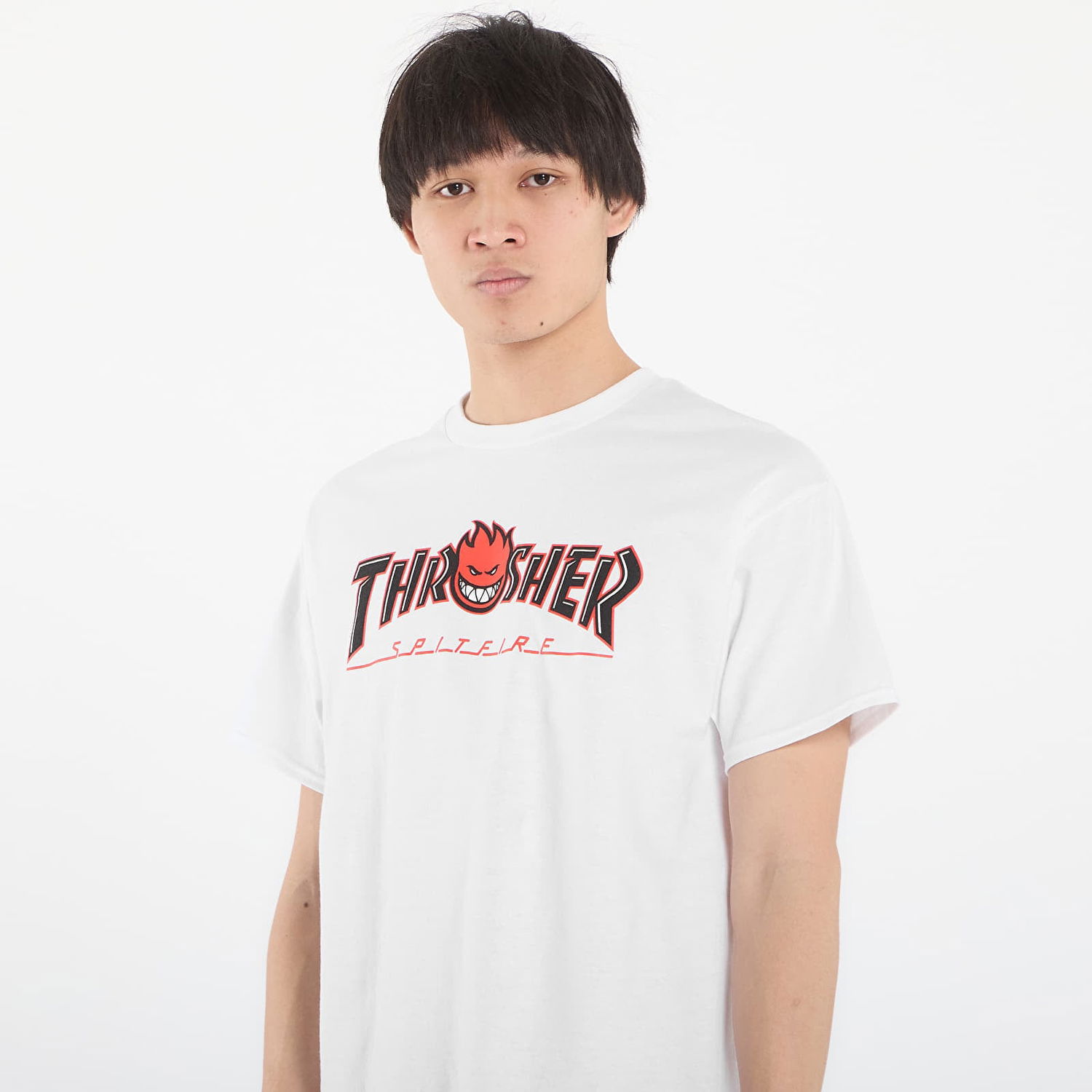 Тениска Thrasher Thrasher x Spitfire Big Head Outline T-Shirt Бяло | 145831, 1