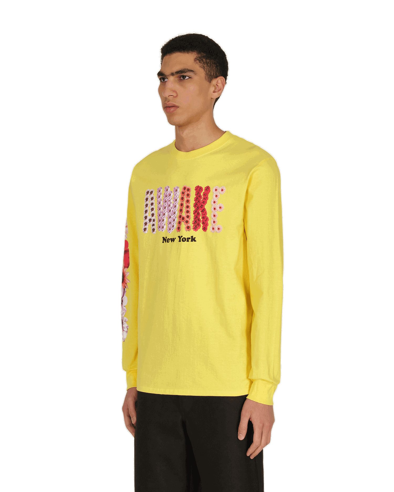 Тениска Awake NY Bloom Logo Longsleeve T-Shirt Жълто | AWK-SS21-TS002 YELLOW, 1