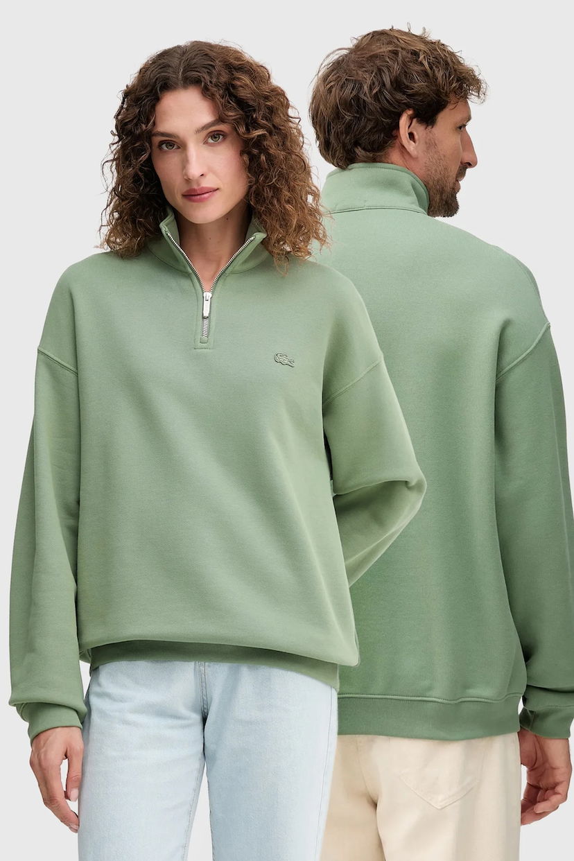 Суитчър Lacoste Lacoste Quarter-Zip Sweatshirt Зелено | SH7759