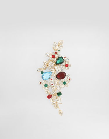 Значка Dolce & Gabbana Dolce & Gabbana Maxi Floral Rhinestone Brooch Многоцветен | WPR7F5W111187579, 0