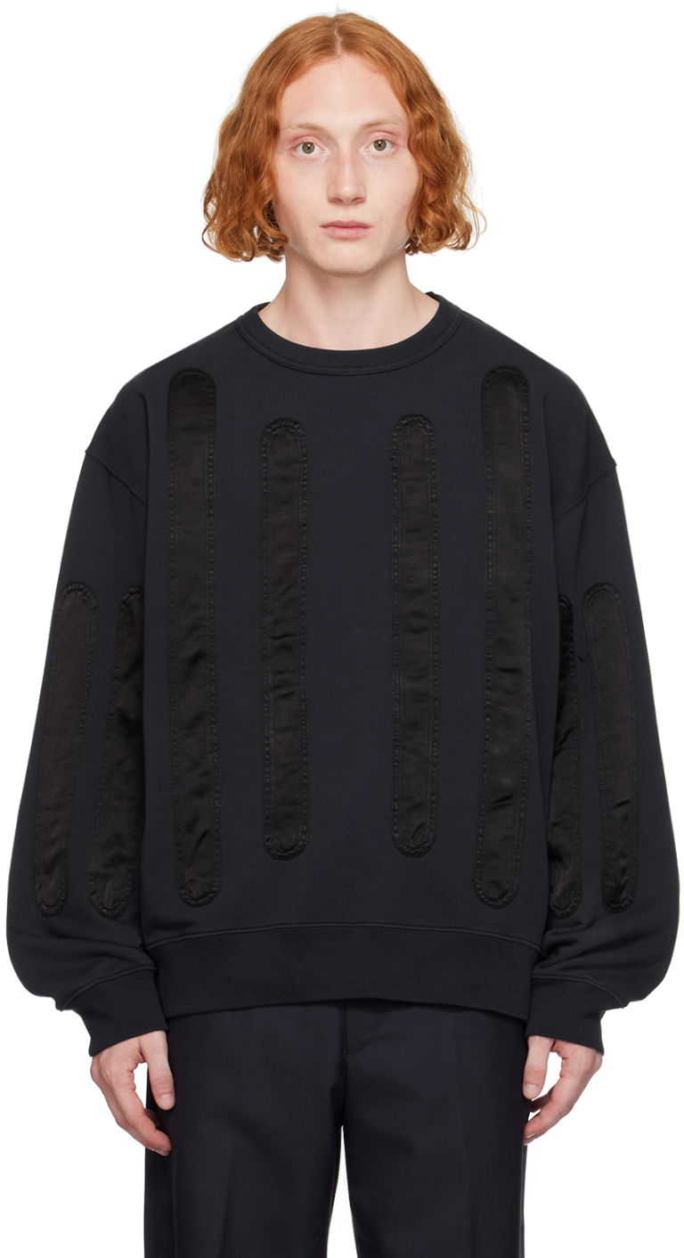 Тениска Dries Van Noten Navy Appliqué Sweatshirt Черно | 242-021159-9615, 0