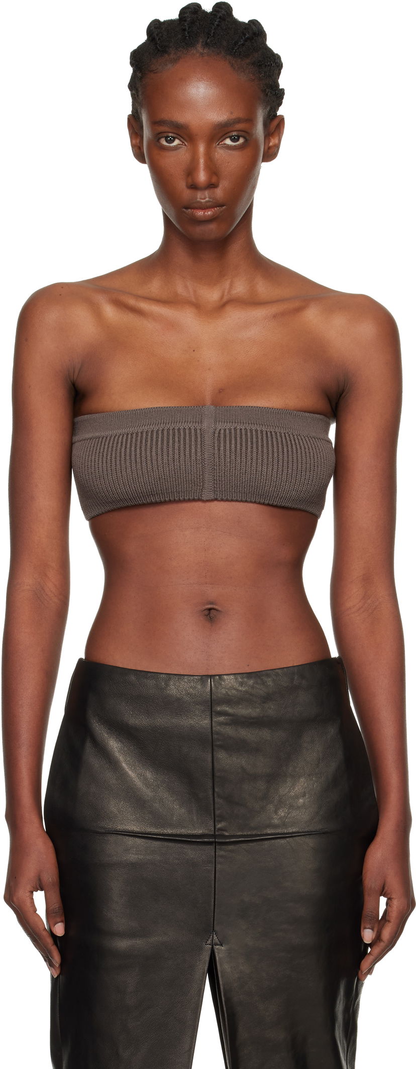 Съкратен топ Rick Owens Rick Owens Concordians Slim Bandeau Top Сиво | RO02E4673 KWVMH