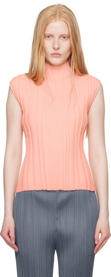 Тениска Pleats Please Issey Miyake Issey Miyake Pleats Please Rib Knit Top Розово | PP56KK851, 0
