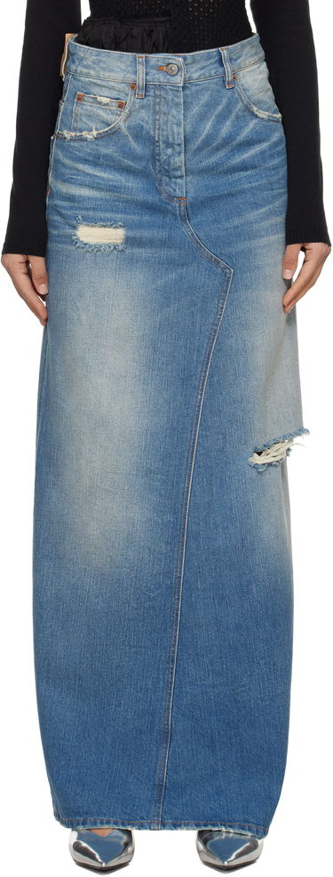 Пола Maison Margiela MM6 Maison Margiela Twisted Maxi Denim Skirt Синьо | S52MI0016 M30016, 0