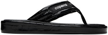 Кецове и обувки Coperni Embossed Logo Thong Platform Sandals Черно | COPSH37838, 0