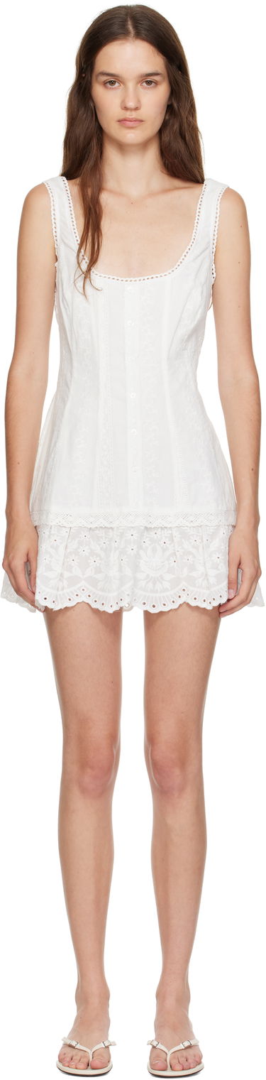 Pокля GUIZIO Guizio Aylin Eyelet Mini Dress Бяло | P25405W159, 0