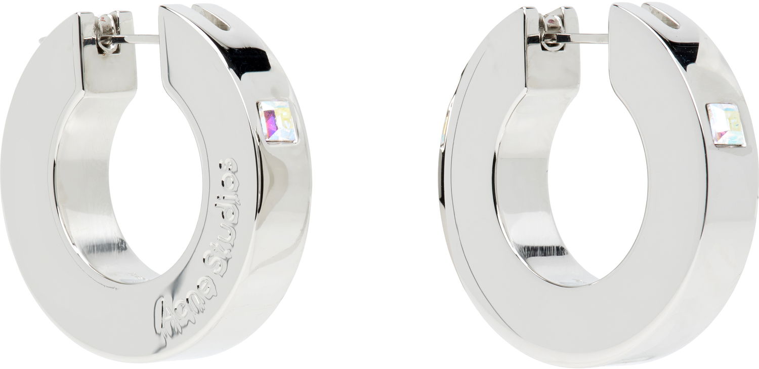 Обеци Acne Studios Acne Studios Crystal Hoop Earrings Металик | C50459-, 1