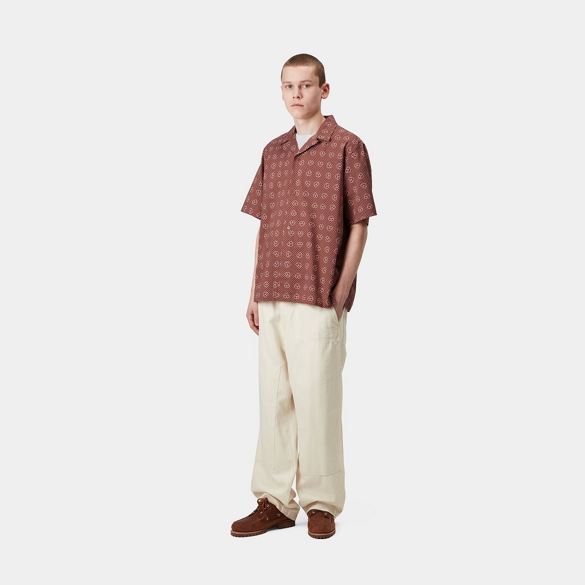 Риза Carhartt WIP Carhartt WIP Furoshiki Print Short Sleeve Shirt Кафяво | I034549_15, 1