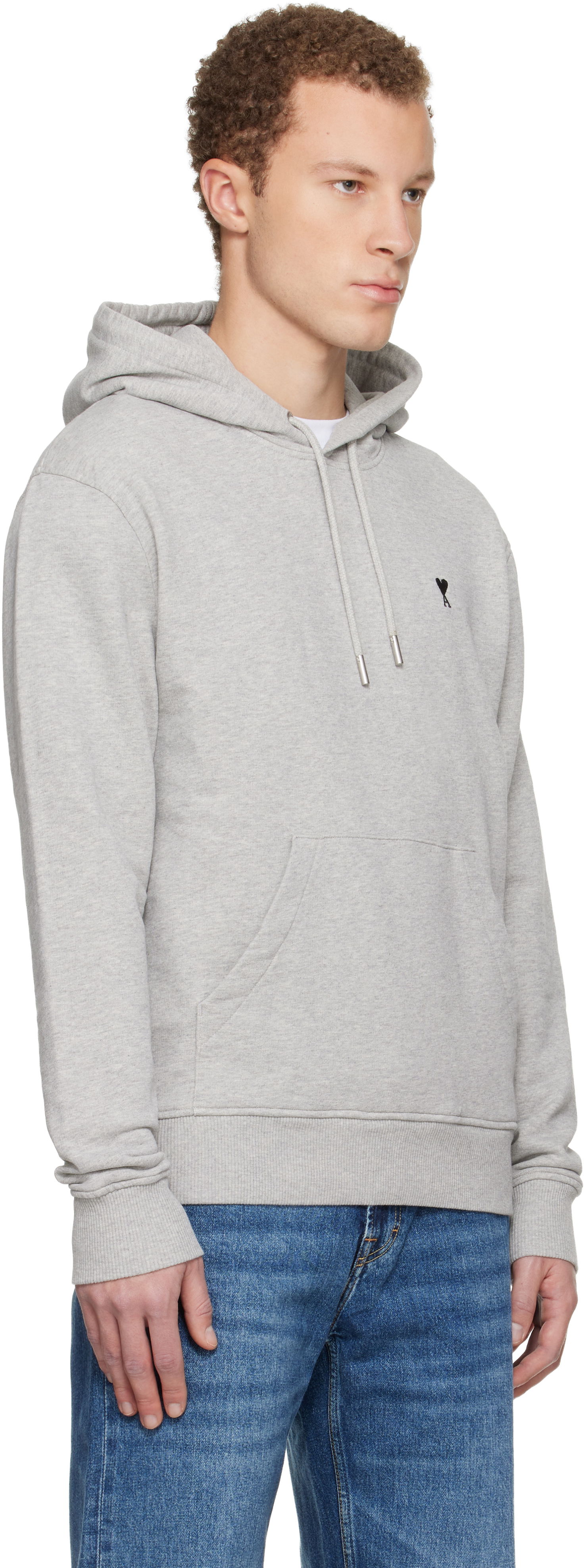 Суитчър AMI Cotton Ami De Coeur Hoodie Сиво | E25HSW764.730, 1