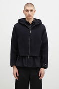 Oversize Wool Blend Cropped Hoodie