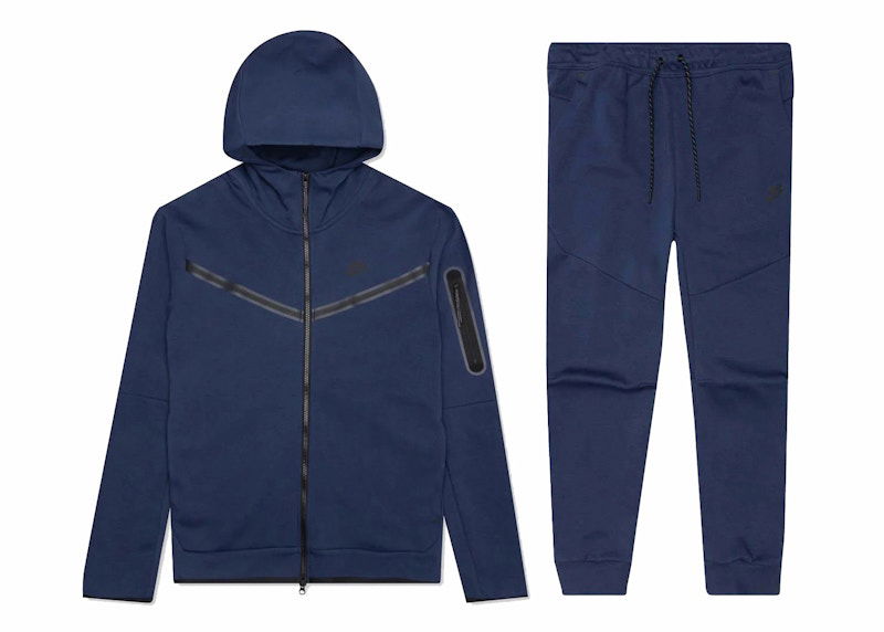 Комплект Nike Kids' Tech Fleece Full-Zip Hoodie & Joggers Set Тъмно синьо | CU9223-410/CU9213-410