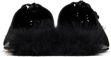 Облекло Simone Rocha Simone Rocha Pointed-Toe Faux-Fur Slippers Черно | PMP19F 0740, 1