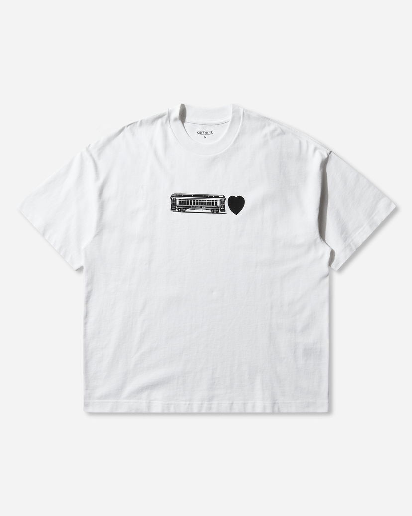 Тениска Carhartt WIP Deconstructed Label Train Car Heart Graphic T-Shirt Бяло | I036008 02XX