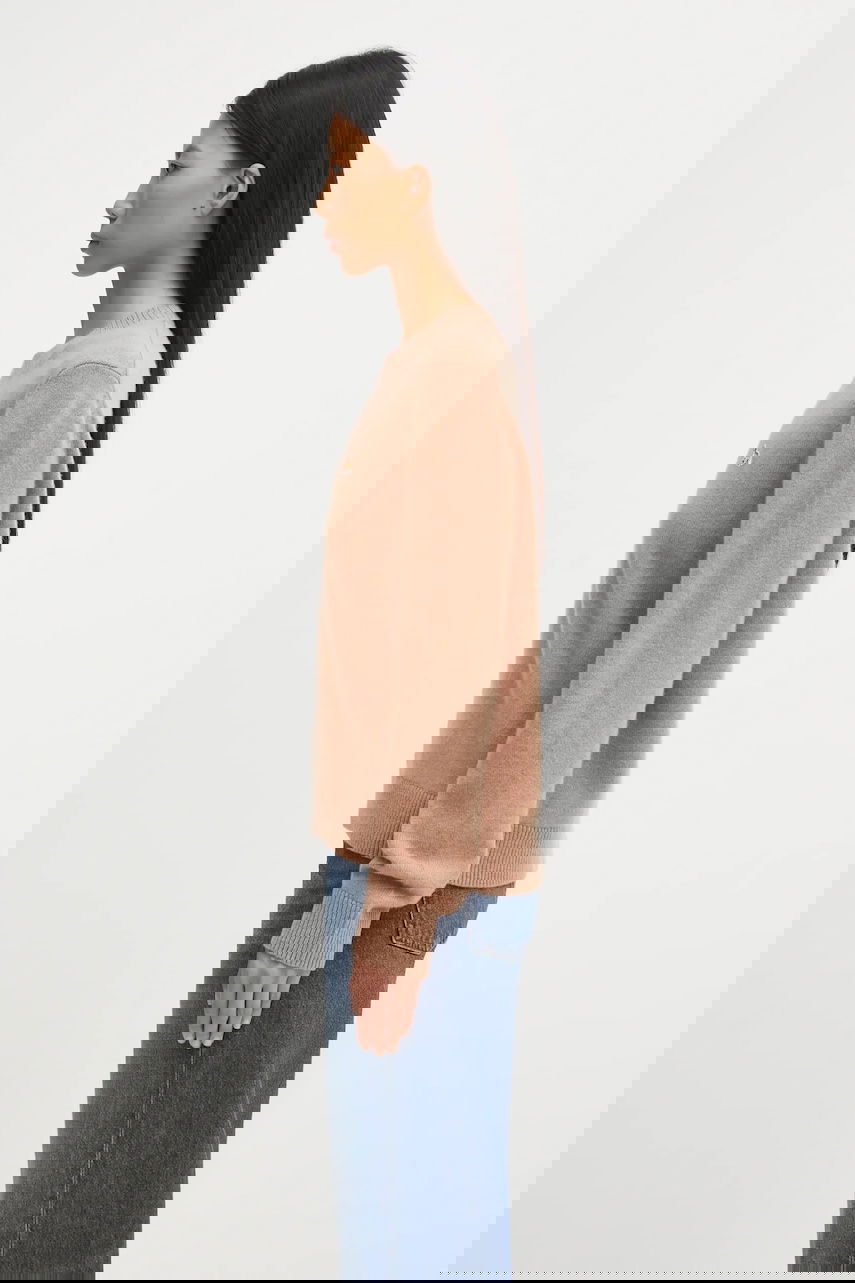 Пуловер MAISON KITSUNÉ Maison Kitsuné Baby Fox Lambswool Regular Fit Crew Neck Sweater Бежово | PW00817KT1006, 1