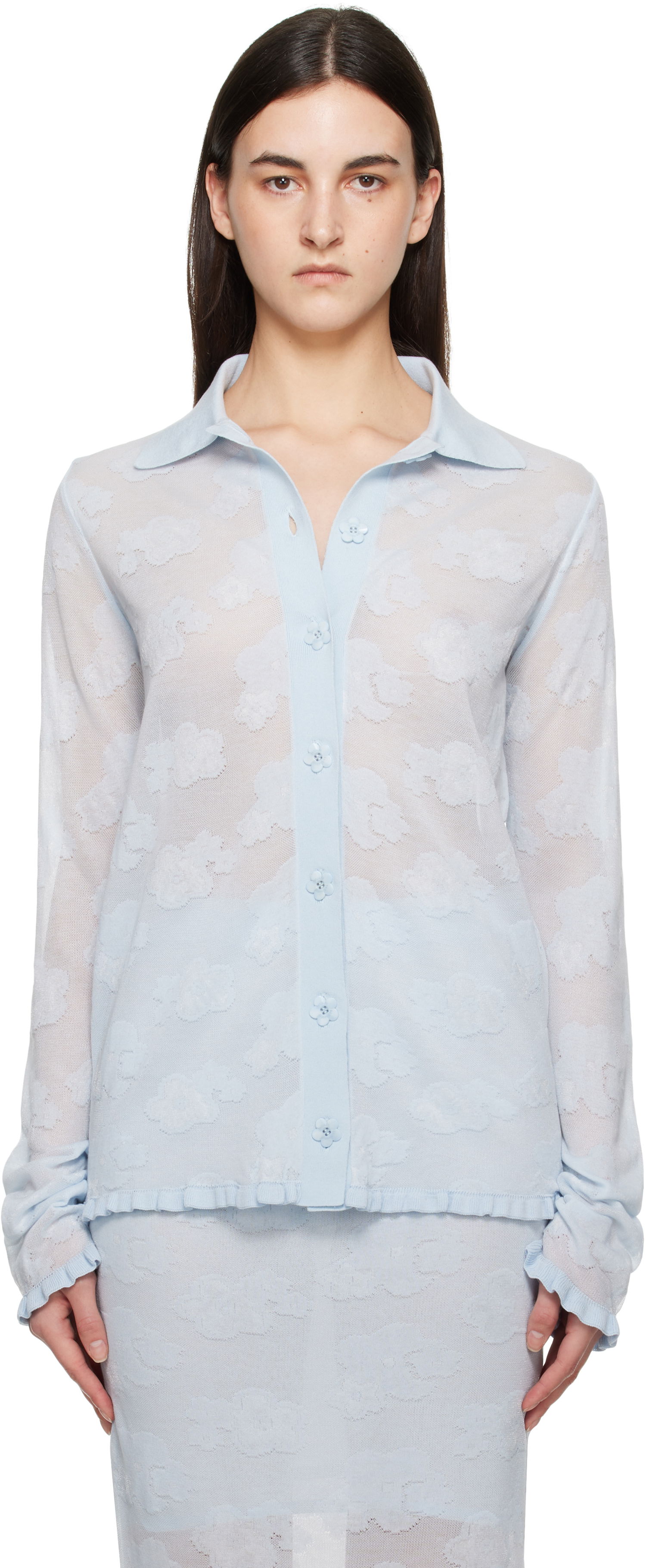 Пуловер Cecilie Bahnsen Cecilie Bahnsen Petra Knit Cardigan Синьо | 1.25KNI50003 PETRA CARDIGAN, 0