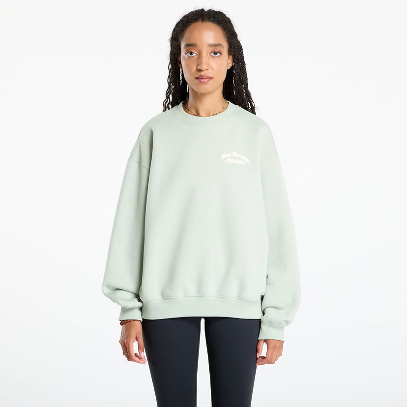 Суитчър New Balance New Balance Linear Heritage Fleece Crew Sweatshirt Зелено | WT53516GAS